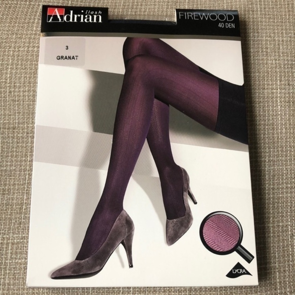 Textured tights new pantyhose nylons Adrian purple grey navy blue black